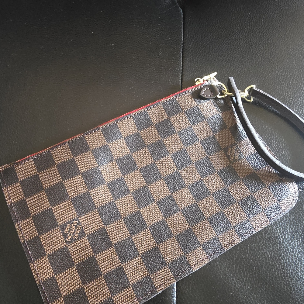Louis Vuitton Brown and Black Checkered Wristlet